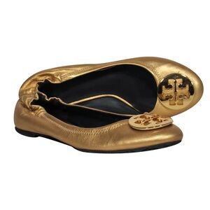 Tory Butch Reva Flats Gold 6